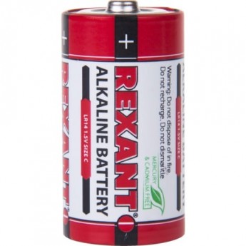 Алкалиновая батарейка REXANT С/LR14 1.5 V, 2 шт. Алкалиновая батарейка REXANT С/LR14 1.5 V, 2 шт.