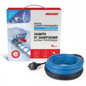 Кабель REXANT 15MSR-PB 6 м/90 Вт греющий саморегулирующийся Кабель REXANT 15MSR-PB 6 м/90 Вт греющий саморегулирующийся