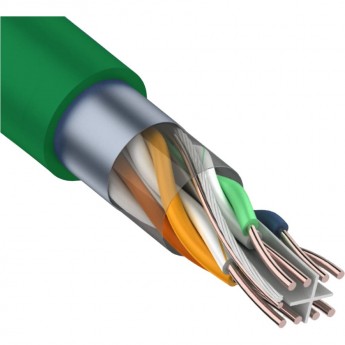Кабель витая пара REXANT F/UTP, CAT 6, нг(А)-HFLTx, 4х2х0,575мм, 23AWG, INDOOR, SOLID, зеленый, 305м Кабель витая пара REXANT F/UTP, CAT 6, нг(А)-HFLTx, 4х2х0,575мм, 23AWG, INDOOR, SOLID, зеленый, 305м