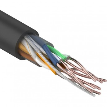 Кабель витая пара REXANT U/UTP, CAT 5e, ZH нг(А)-HF, 4PR, 24AWG, OUTDOOR, SOLID, черный, 305 м Кабель витая пара REXANT U/UTP, CAT 5e, ZH нг(А)-HF, 4PR, 24AWG, OUTDOOR, SOLID, черный, 305 м