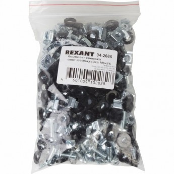 Комплект крепежа REXANT M6x16 винт+шайба+гайка Комплект крепежа REXANT M6x16 винт+шайба+гайка