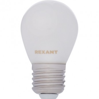 Лампа филаментная REXANT GL45 9.5 Вт 2700K E27 матовая колба Лампа филаментная REXANT GL45 9.5 Вт 2700K E27 матовая колба