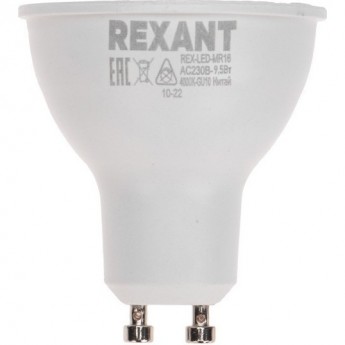 Лампа светодиодная REXANT Рефлектор 9,5Вт 808Лм GU10 AC 150-265В 4000K нейтральный свет Лампа светодиодная REXANT Рефлектор 9,5Вт 808Лм GU10 AC 150-265В 4000K нейтральный свет