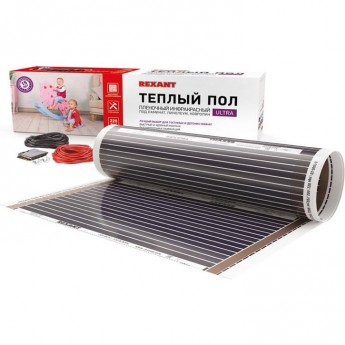 Пленочный теплый пол REXANT ULTRA RXM 220, площадь 10 м², 0.5х20 м, 2200 Вт Пленочный теплый пол REXANT ULTRA RXM 220, площадь 10 м², 0.5х20 м, 2200 Вт
