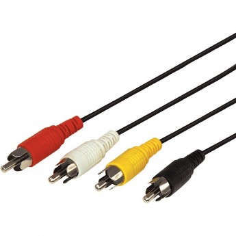 Шнур REXANT 4 RCA - 4 RCA, 1м, черный Шнур REXANT 4 RCA - 4 RCA, 1м, черный